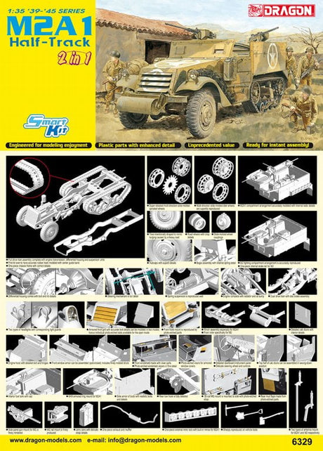 Dragon MILITARY MODEL Dragon 1/35 M2/M2A1 Halftrack (2 in 1)	1/35 M2/M2A1 Halftrack (2 in 1) Kit