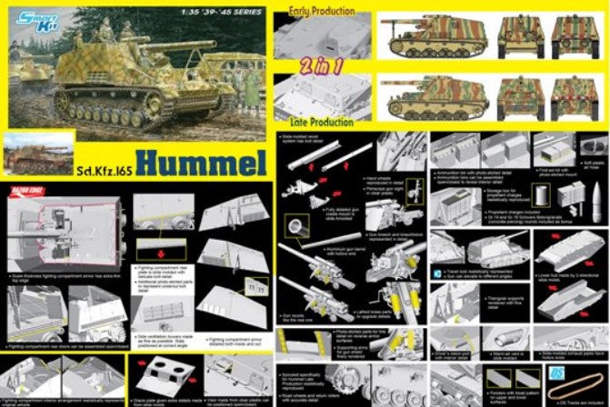 Dragon MILITARY MODEL Dragon 1/35 Sd.Kfz.165 Hummel Early/Late Production (2 in 1) Smart Kit