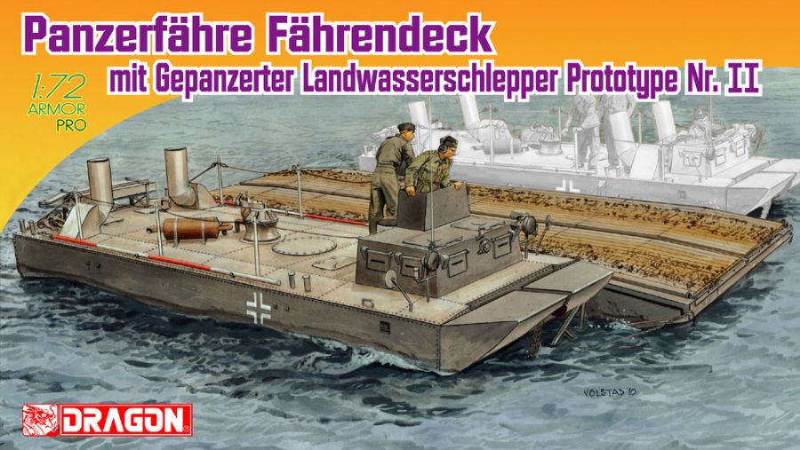 Dragon MILITARY MODEL Dragon 1/72 PzFahre Fahrendeck w/Gepanzete Land-Wasser-Schlepper Prototype II Kit