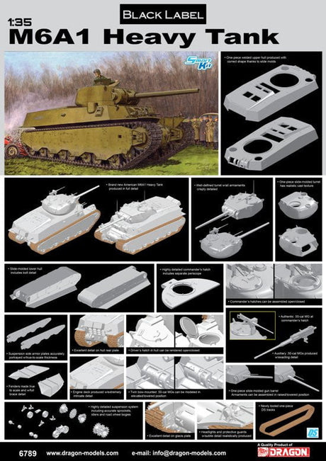 Dragon MILITARY MODEL Dragon M6A1 Heavy Tank Black Label Series  1/35