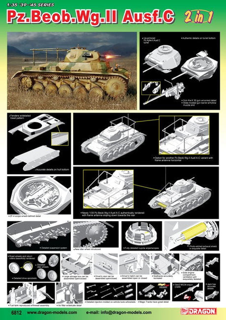 Dragon MILITARY MODEL Dragon PzBeobWg II Ausf A/C Tank (2 in 1) Smart  1/35