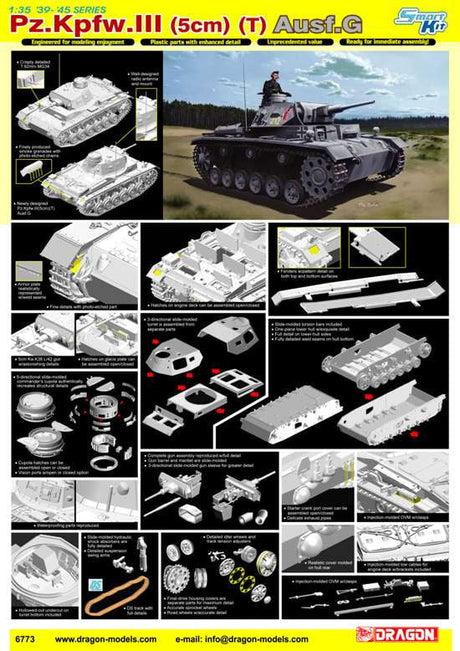 Dragon MILITARY MODEL Dragon  PzKpfw III (5cm) (T) Ausf G Tank 1/35
