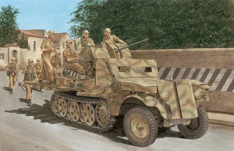 Dragon MILITARY MODEL Dragon Sdkfz 10/5 w/Armored Cab & 2cm Flak 38 Gun  1/35