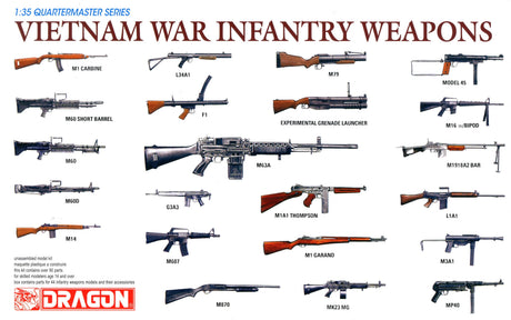 Dragon MILITARY MODEL Dragon Vietnam War Infantry Weapons (44 Various Types) (Re-Issue) 1/35