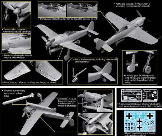 Dragon MODEL AIRCRAFT Dragon Aircraft 1/48 Fw190A5/U14 Aircraft Wing Tech Kit