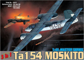 Dragon MODEL AIRPLANES Dragon 1/48 Focke Wulf Ta154 Moskito Aircraft (3 in 1) Kit (Re-Issue)