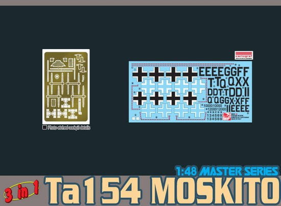 Dragon MODEL AIRPLANES Dragon 1/48 Focke Wulf Ta154 Moskito Aircraft (3 in 1) Kit (Re-Issue)
