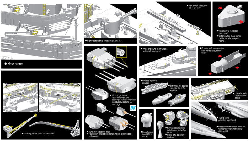 Dragon MODEL SHIPS Dragon 1/350 German Scharnhorst Battleship 1941 Kit
