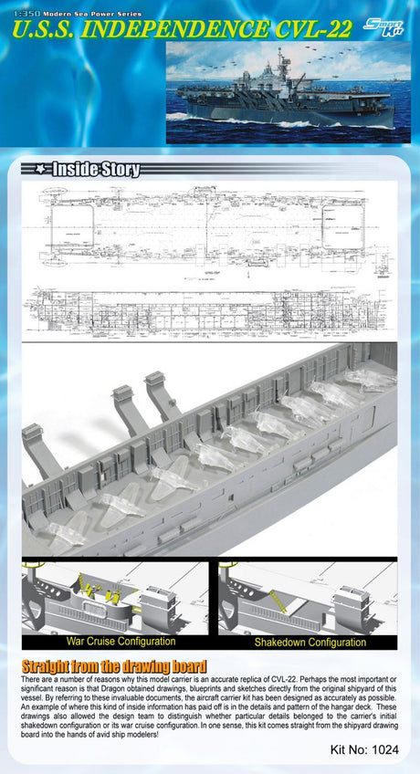 Dragon MODEL SHIPS Dragon 1/350 USS Independence CVL22 Aircraft Carrier Kit