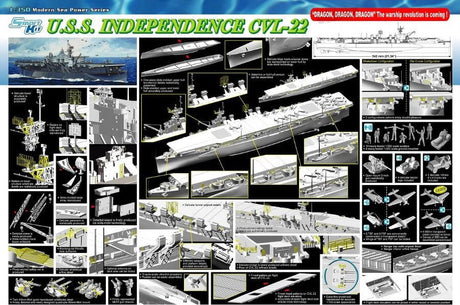 Dragon MODEL SHIPS Dragon 1/350 USS Independence CVL22 Aircraft Carrier Kit