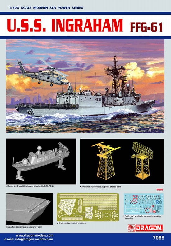 Dragon MODEL SHIPS Dragon 1/700 USS Ingraham FFG61 Frigate Late Hull Variant Kit