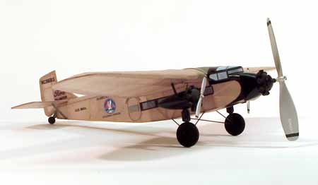Dumas WOODEN AIRPLANES Dumas Wooden Planes 17-1/2" Wingspan Ford Tri-Motor Rubber Pwd Aircraft Laser Cut Kit