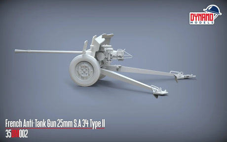 Dynomo Models SCALE MODEL KITS Dynamo Models 1/35 French 25mm SA 34 Type II Anti-Tank Gun Kit