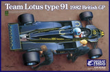 Ebbro Models MODEL CARS Ebbro 1/20 1982 Lotus Type 91 Team Lotus F1 British Grand Prix Race Car Kit