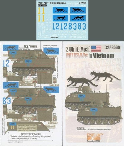 Echelon Decals DECALS Echelon Decals 1/35 2-8th Inf (Mech) M113A1s Vietnam