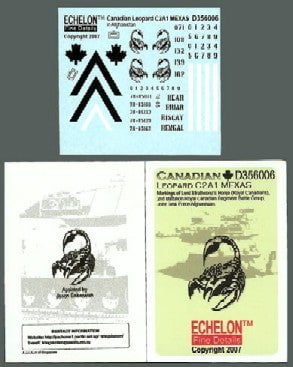 Echelon Decals DECALS Echelon Decals 1/35 Canadian Leopard C2A1 MEXAS Afghanistan Pt1