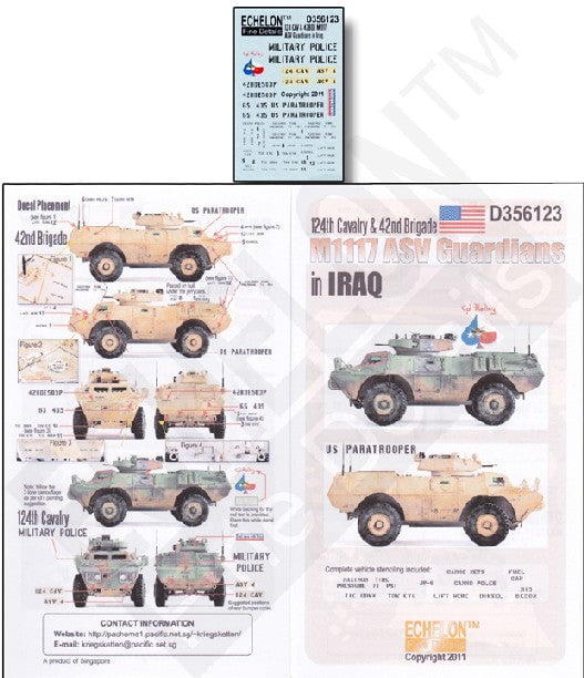 Echelon Decals DECALS Echelon Decals 1/35 M1117 ASV Guardians 124th Cavalry & 42nd Brigade Iraq