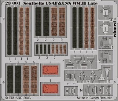 Eduard 1/24 Eduard Seatbelts USAF & USN WWII Late (Pre-Painted)