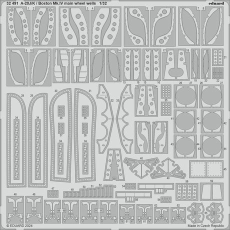 Eduard Eduard 1/32 A-20J/K / Boston Mk.IV main wheel well Photo etched set