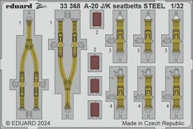 Eduard Eduard 1/32 A-20J/K seatbelts STEEL Zoom set