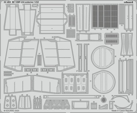 Eduard Eduard 1/32 Bf 109F-2/4 exterior Photo Etch for HOBBY 2000 / HASEGAWA