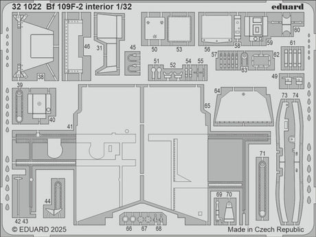 Eduard Eduard 1/32 Bf 109F-2 Photo Etch for HOBBY 2000 / HASEGAWA