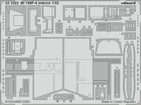 Eduard Eduard 1/32 Bf 109F-4 Photo Etch for HOBBY 2000 / HASEGAWA