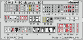 Eduard Eduard 1/32 F-15C Placards for Tamiya (Pre-Painted)