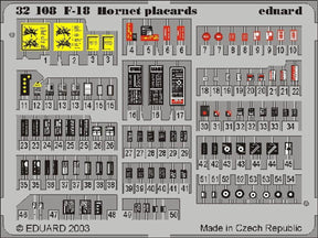 Eduard Eduard 1/32 F-18 Placard Set for ACY (Pre-Painted)