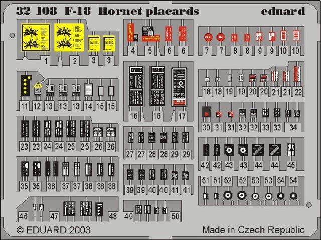 Eduard Eduard 1/32 F-18 Placard Set for ACY (Pre-Painted)