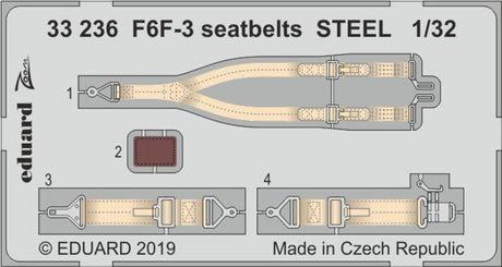 Eduard Eduard 1/32 F6F-3 seatbelts STEEL Photo Etch