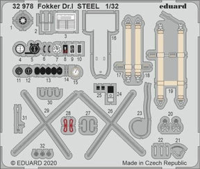 Eduard Eduard 1/32 Fokker Dr I Steel for MEN (Pre-Painted)
