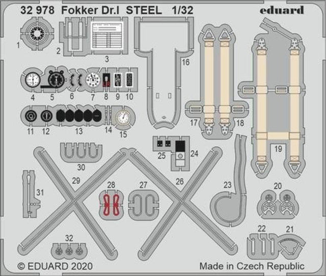 Eduard Eduard 1/32 Fokker Dr I Steel for MEN (Pre-Painted)