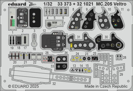 Eduard Eduard 1/32 MC.205 Veltro Photo Etch for ITALERI