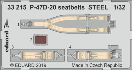 Eduard Eduard 1/32 P-47D-20 seatbelts STEEL Photo Etch