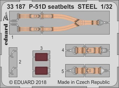 Eduard Eduard 1/32 P-51D seatbelts STEEL Photo Etch