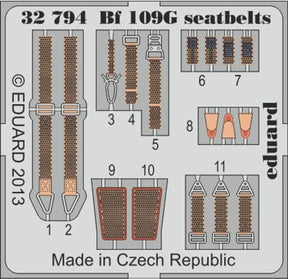 Eduard Eduard 1/32 Seatbelts Bf109G for RMG (Pre-Painted)