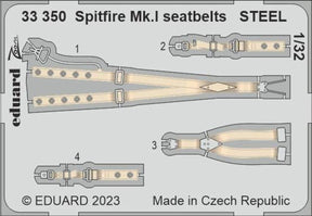 Eduard Eduard 1/32 Spitfire Mk.I seatbelts Steel for Kotare