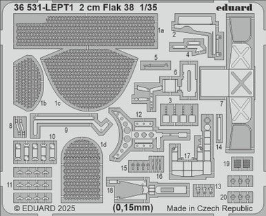 Eduard Eduard 1/35 2 cm Flak 38 1/35 Photo Etch for ICM