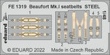 Eduard Eduard 1/48 Beaufort Mk.I seatbelts Steel for ICM
