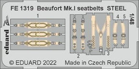 Eduard Eduard 1/48 Beaufort Mk.I seatbelts Steel for ICM