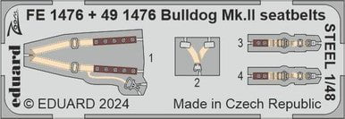 Eduard Eduard 1/48 Bulldog Mk.II seatbelts STEEL Zoom set for AIRFIX for AIRFIX