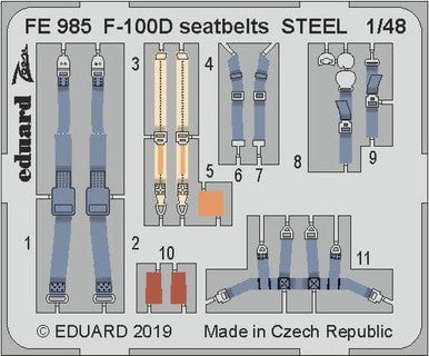 Eduard Eduard 1/48 F-100D seatbelts STEEL Photo Etch for Trumpeter
