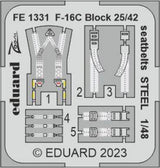 Eduard Eduard 1/48 F-16C Block 25/42 seatbelts Steel for Kinetic