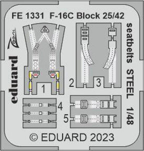 Eduard Eduard 1/48 F-16C Block 25/42 seatbelts Steel for Kinetic
