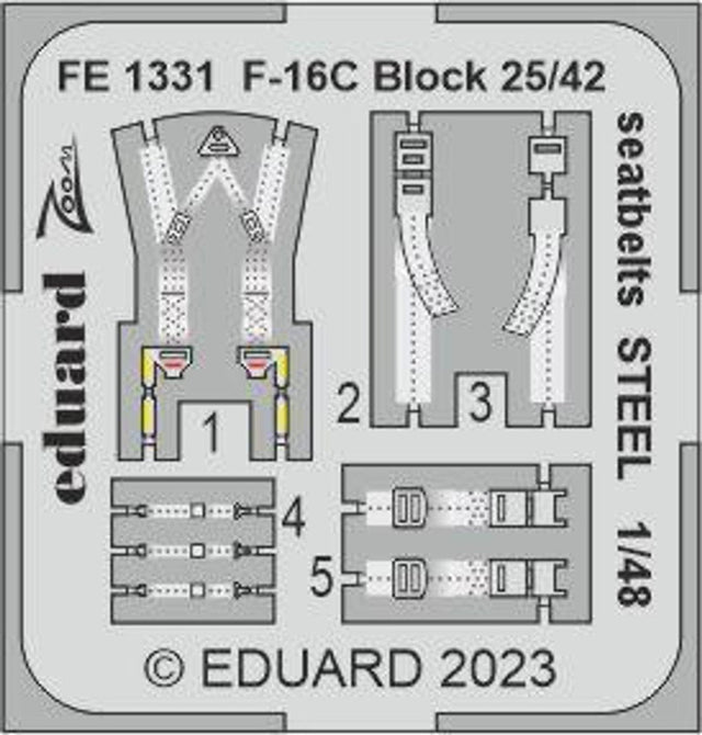 Eduard Eduard 1/48 F-16C Block 25/42 seatbelts Steel for Kinetic