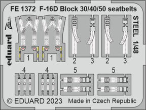 Eduard Eduard 1/48 F-16D Block 30/40/50 seatbelts Steel for Kinetic