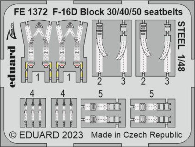 Eduard Eduard 1/48 F-16D Block 30/40/50 seatbelts Steel for Kinetic