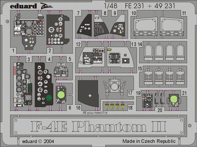 Eduard Eduard 1/48 F-4E Phantom II Photo Etch for Hasegawa