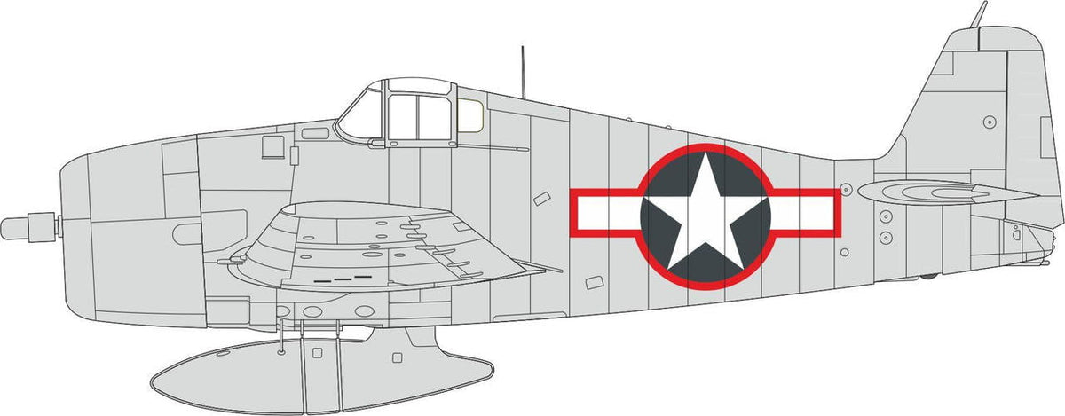 Eduard Eduard 1/48 F6F-3 US national insignia w/ red outline Masks